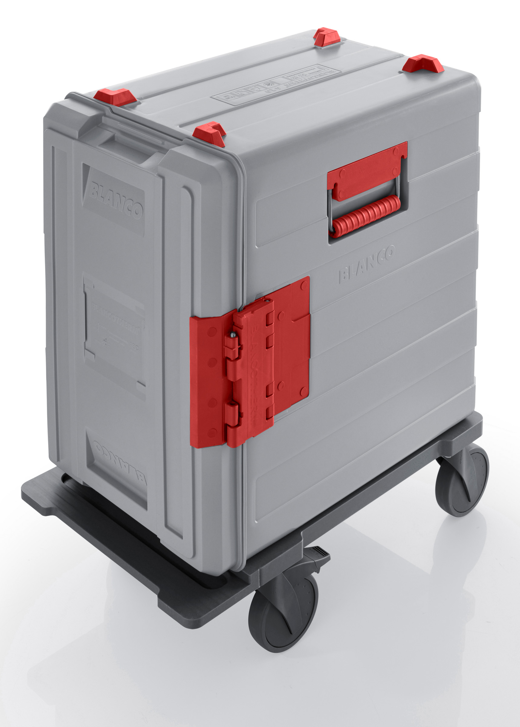 BLANCO BLANCOTHERM 620 KUF-F mit Kondensat-Rinne, Speisentransportbehälter, aus Kunststoff, fahrbar, mit Rollen gemäß DIN 18867-8 aus