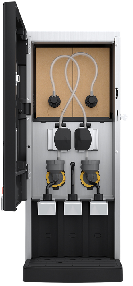 BONAMAT Rivero Turbo 203 Kaffeevollautomat für Flüssigkonzentrat, kann zwei unterschiedliche Heißgetränke gleichzeitig zubereiten