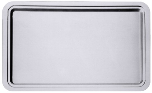 GN Buffet-Tablett aus Edelstahl 18/10, seidenmatt poliert mit hochglänzendem offenem Rand, extra schwere Qualität Länge: 65 cm,
