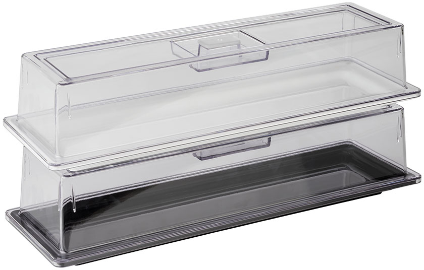 GN 2/4 Abdeckhaube 53 x 16,2 cm, H: 10,5 cm Polycarbonat Materialstärke: 3 mm spülmaschinengeeignet bruchsicher stapelbar