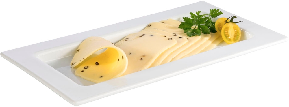 GN 1/3 Tablett -FRAMES- 32,5 x 17,6 cm, H: 2 cm Porzellan hitzebeständig bis 220°C spülmaschinengeeignet stapelbar