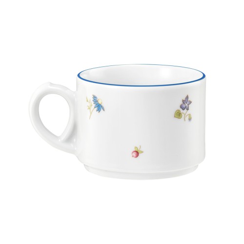 Seltmann Obere zur Kaffeetasse 0,18 l, rund, Form: Community, Dekor: 57390 Streublume blaue Linie, hohe Kantenschlagfestigkeit, Made in