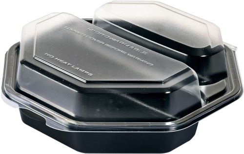 Duni Octaview® 190 x 190 x 60 mm Schwarz 2-Teilung, 290 Stk/Krt (1 x 290 Stk)