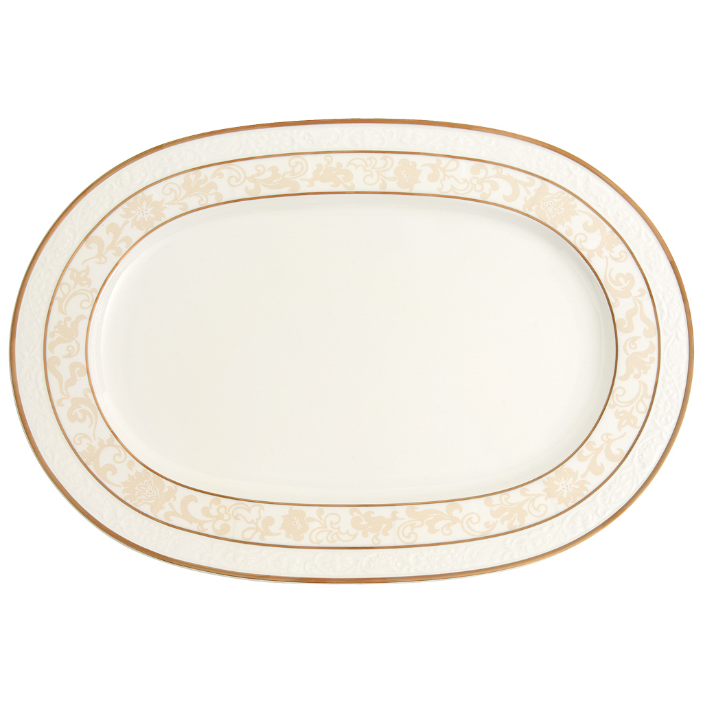 Villeroy und Boch Platte oval - Maße: 41,5 x 28,8 x 2,2 cm / Ser.: Ivoire