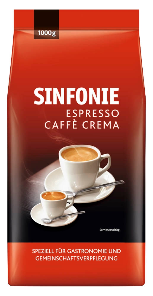 Jacobs SINFONIE Espresso Caffé Crema Inhalt: 1 kg, ganze Hybridbohnen.