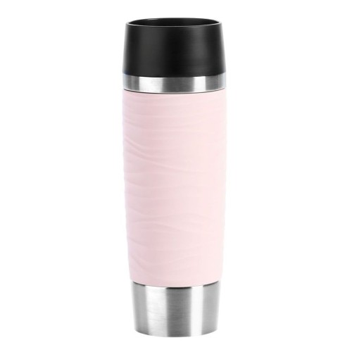 Emsa Travel Mug Wave-Design Thermobecher/Isolierbecher, 0,5 Liter Fassungsvermögen, hält 6h heiß/ 12h kalt,