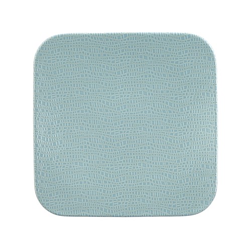 Seltmann Coupteller flach eckig 22x22 cm M5383, eckig, Form: Coup Fine Dining, Dekor: 57271 türkis, hohe Kantenschlagfestigkeit, Made in