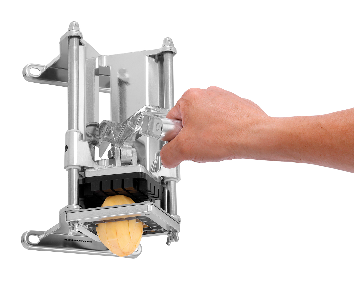 Bartscher Pommesschneider 3010 |Matrizen/Stempel: Pommes frites 6 mm ,Pommesfrites 9 mm | Maße: 15,5 x 42,5 x 33,5 cm.