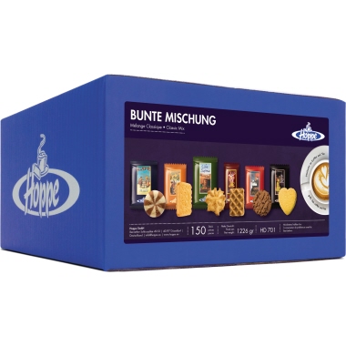 Hoppe Gebäckmischung BUNTE MISCHUNG Inhalt: 150 Stck. à 8 gr. je Karton Jeder Keks einzeln hygienisch verpackt