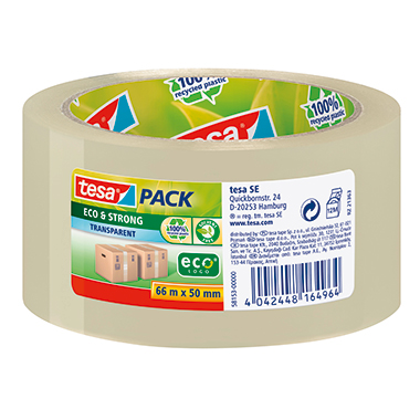 tesa® Packband tesapack® Eco  Strong 50 mm x 66 m (B x L) Polypropylen transparent