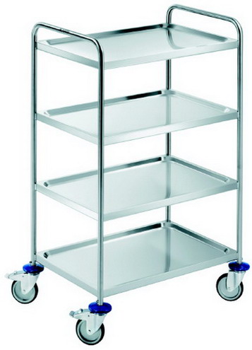 Blanco Transportwagen Rational mit 4 Böden, L 900 x B 600 x H 1290 mm 4 Lenkrollen, 2 Feststeller, Modell SW 8 x 5-4