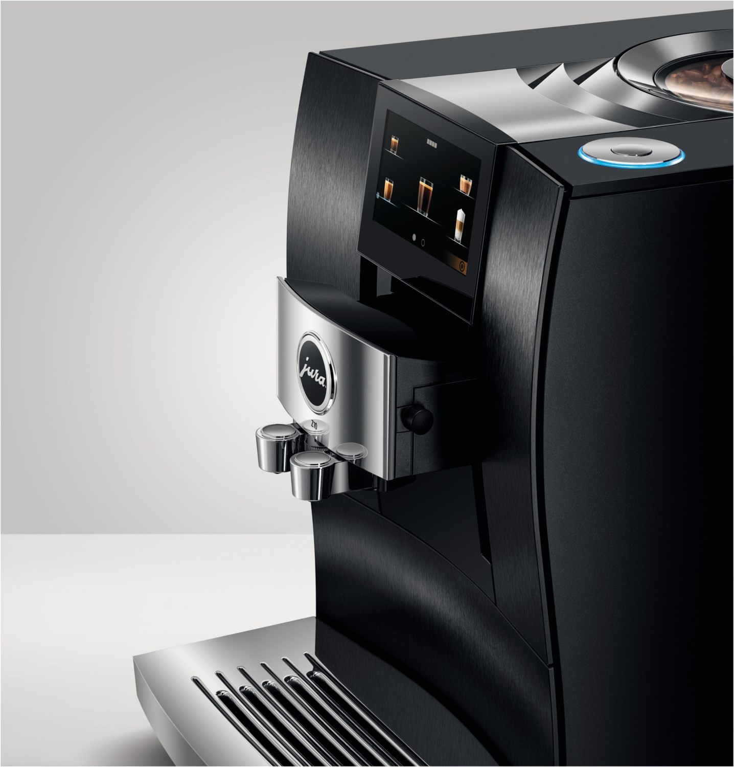 Kaffeevollautomat Z10 in Aluminium Black, 2,4 Liter Füllmenge Wassertank, Breite 32cm, Höhe 38cm, Tiefe 45cm