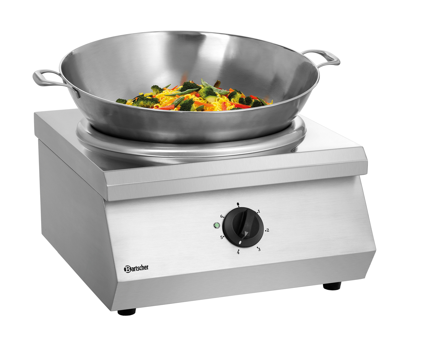 Bartscher Induktionswok IW 80 | Geräte-Anschluss:3 NAC | Maße: 51 x 60 x 33,0 cm. Gewicht: 22,2 kg