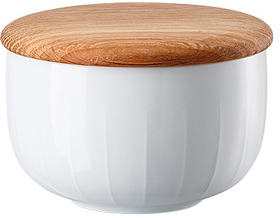 Joyn Weiß/Eiche, Zuckerdose, aus Porzellan