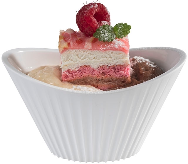 Schale -MINI- 9,5 x 5,5 cm, H: 5,5 cm Melamin, weiß, 0,07 Liter spülmaschinengeeignet stapelbar nicht mikrowellengeeignet