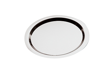 Tablett -FINESSE- Ø 48 cm 18/0 Edelstahl rund, glatter Rand spülmaschinengeeignet stapelbar