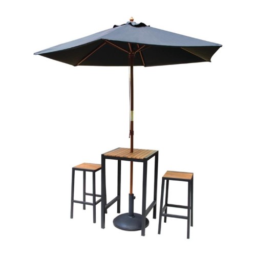 2 Stück Bolero Stahl- und Akazienholz Barhocker. Vorgeölt für langjährigen Gebrauch. Stahlgestell, Sitzfläche aus Holz,