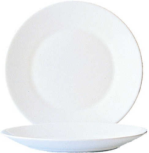 Teller flach RESTAURANT UNI 22,5 cm Höhe 22 mm, Durchmesser 225 mm Arcoroc Blanc gehärtet