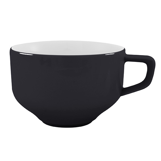 Obertasse 0,37 l - Form: Baristar - Dekor 79934, anthrazit - aus Porzellan. Hersteller:, Eschenbach. "Made in Germany".