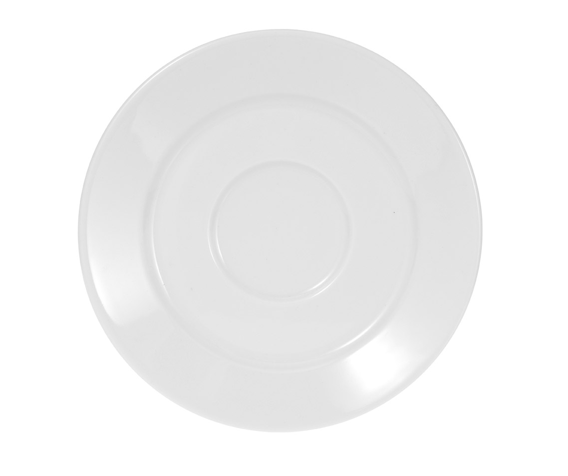 MERIDIAN Suppen-Untertasse, 16cm, aus weißem Porzellan, von caterado. Made in Europe.