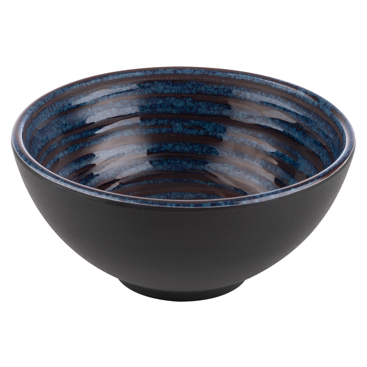 Schale -LOOPS-, Ø 15 cm, H: 7 cm, Melamin, innen: Dekor, dunkelblau, außen: dunkelgrau, 0,5 Liter