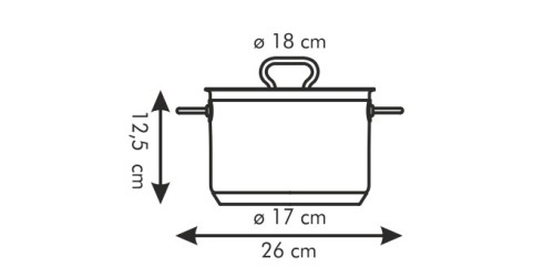 Topf HOME PROFI mit Deckel ø 18 cm, 3,0 l