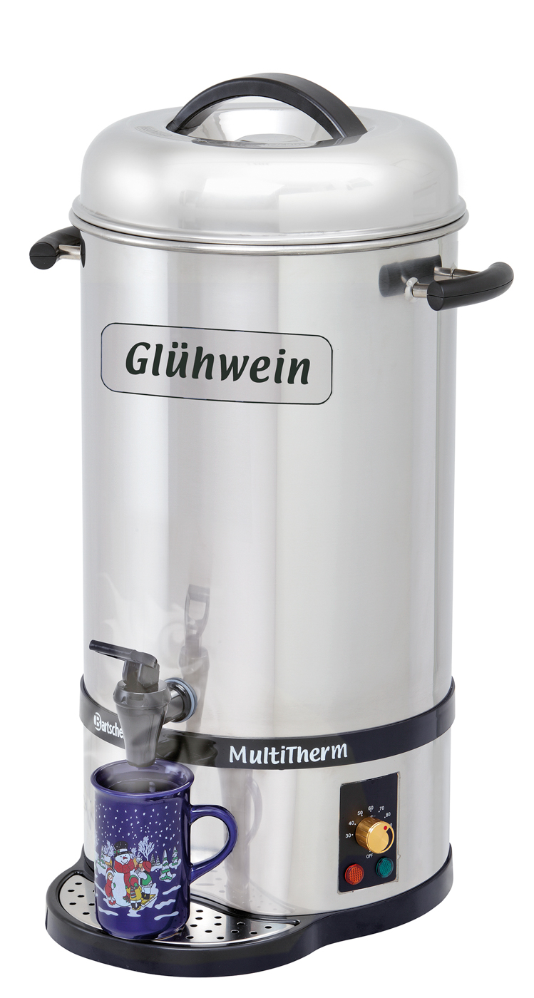 Bartscher Glühweintopf "Multitherm", 20L |Steuerung: Elektronisch ,Knebel | Maße: 35,5 x 35x 61,0 cm. Gewicht: 4,7 kg