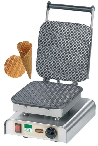 NEUMÄRKER Waffeleisen Eis I mit Digitaltimer, Backplatten Grauguss 310x340x250 mm