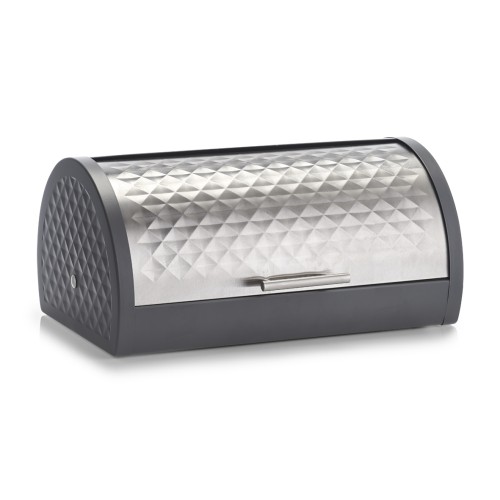 Brotkasten, Edelstahl; Metall pulverbeschichtet, 39x28x19 cm. Farbe: anthrazit.. Mit unserem Rollbrotkasten aus hochwertigem Metall und