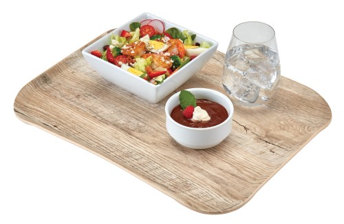 Versa Century Polyester Holzoptik Tablett 33 x 43 cm Hell Eiche von Cambro