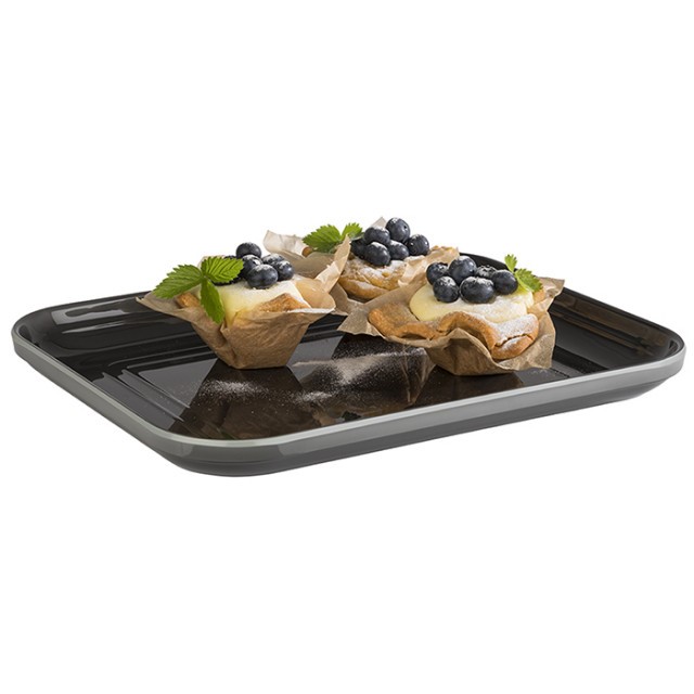 APS GN 1/2 Tablett -EMMA-, 32,5 x 26,5 cm, H: 3 cm, Melamin, grau
