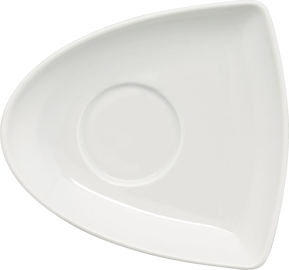 Bauscher Kombi-Untertasse ENJOY asymetrisch, 150 X 141 mm, Höhe: 22 mm, in der Farbe uni weiss.