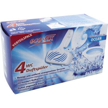 Eco-Fix WC-Duftstein Ocean 4 x 33 g/Pack., Typbezeichnung des Duftes: Ocean, 4 x 33 g/Pack. Reinigung und entfernt