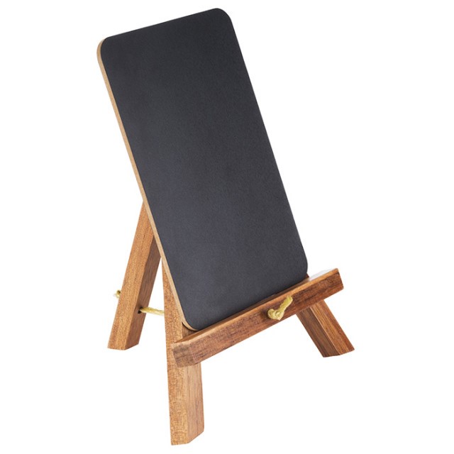 APS Mini Staffelei, 2-teilig, 13,5 x 10 cm, H: 19 cm, Akazienholz, Tafel senkrecht und, waagerecht verwendbar