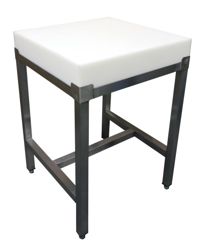 SARO Hackblock mit Edelstahlrahmen 1200x500 mm AISI 430 Made in Europe - Beine aus 40 x 40 mm AISI 430 Edelstahlrohr mit niedrigen Stangen