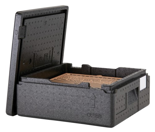 Cam GoBox Toplader Pizza Transportbox EPPZ35100, Höhe 10 cm - 2 Pizzen 33 x 33 X 4 cm von Cambro