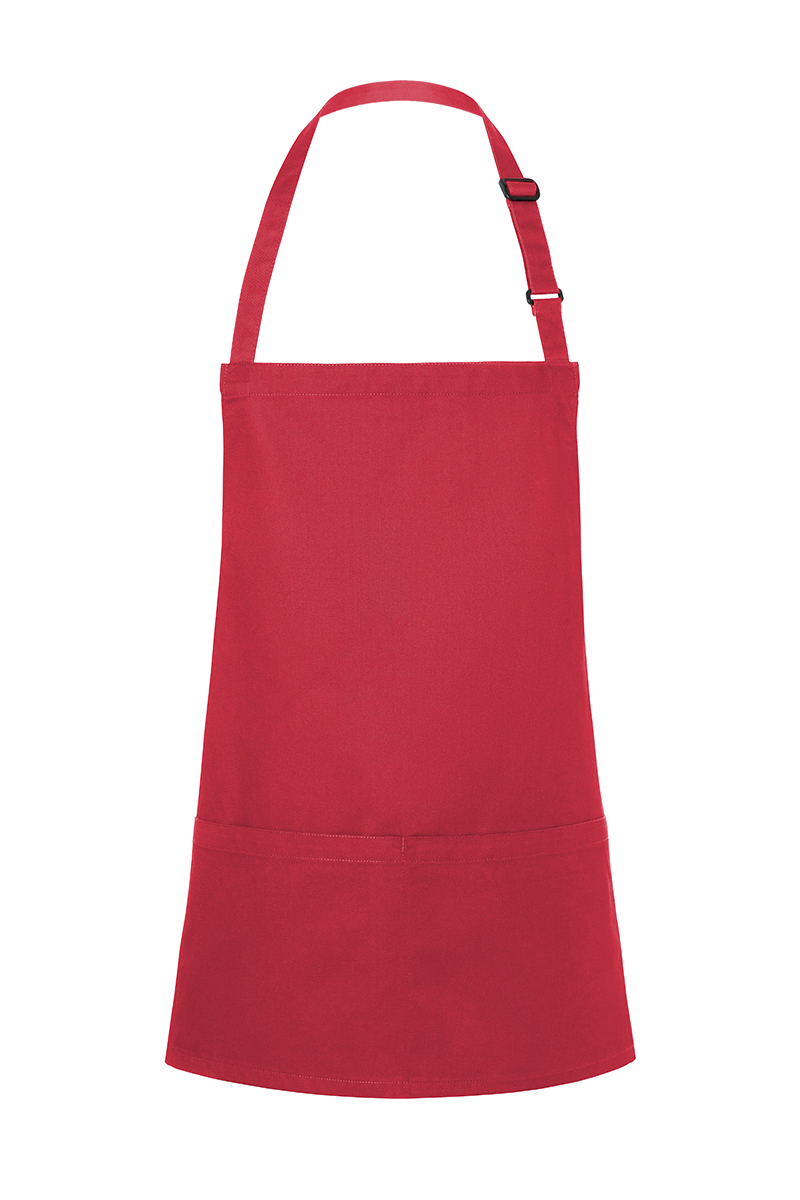 Kurze Latzschürze Basic mit Schnalle und Tasche - Maße: 75 x 60 cm (Breite x Länge)