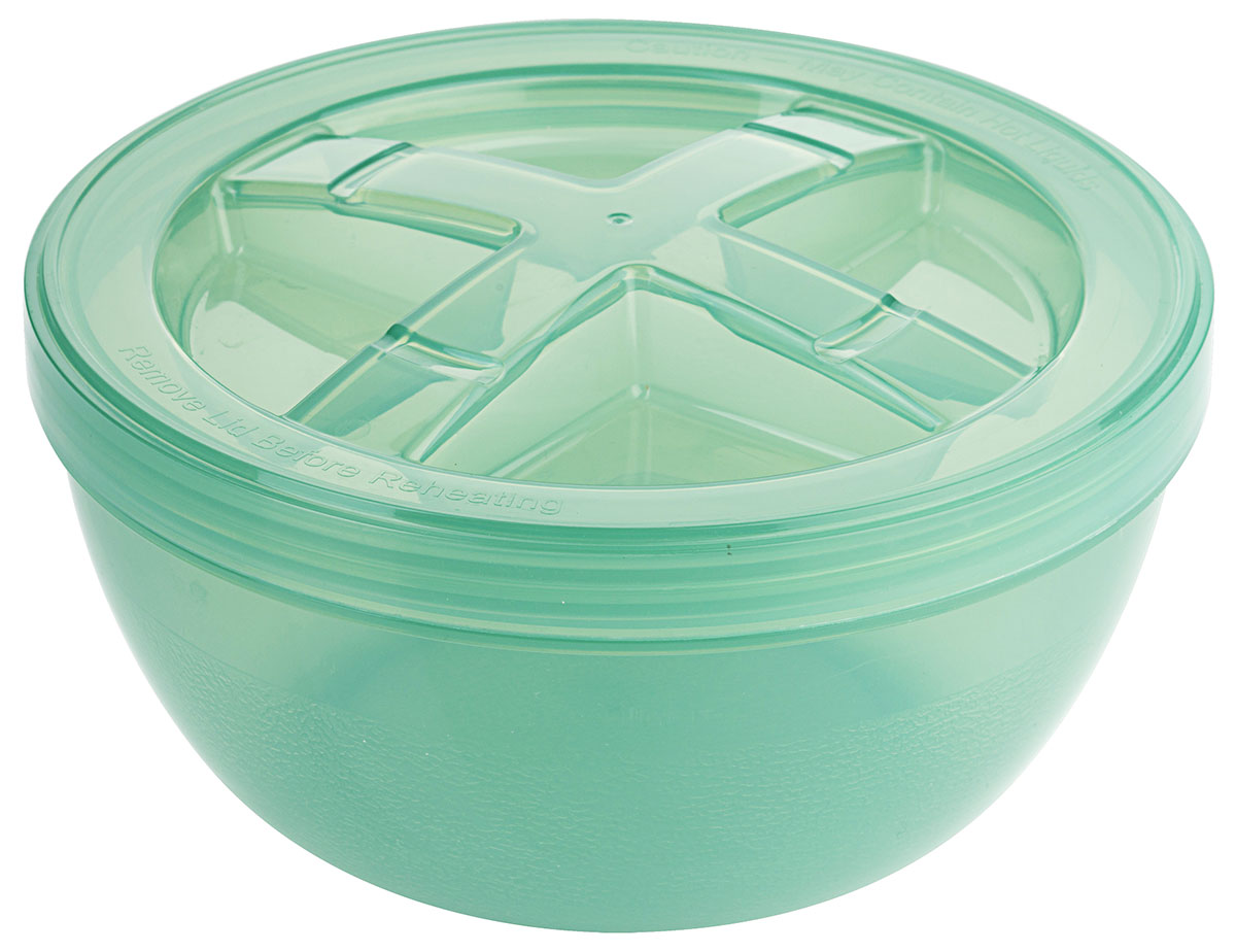 Mehrweg Suppenbehälter mit Deckel aus Polypropylen Die umweltfreundliche Alternative zu Einwegschalen Farbe: Grün, Inhalt 1120 ml, Ø 16,5 cm, Höhe 8,5cm