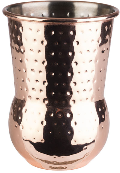 Becher -JULEP MUG- Ø 8 cm, H: 11,5 cm Edelstahl, Kupfer-Look gehämmerte Oberfläche Volumen: 0,4 Liter nicht