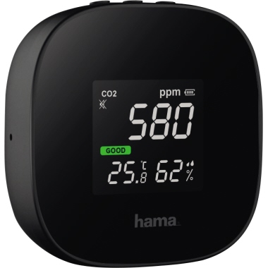 Hama Luftsensor Innenbereich 7,5 x 7,5 x 3,5 cm (B x H x T) Akku inkl. Micro-USB-Kabel