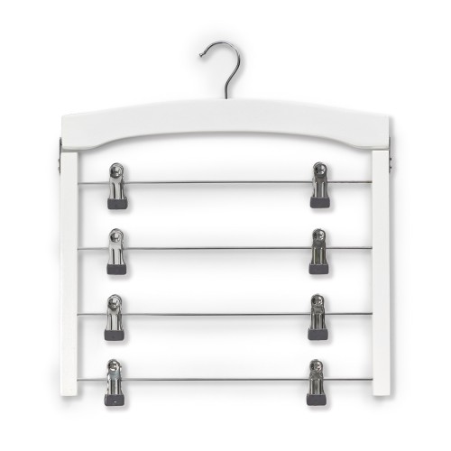 Zeller Mehrfach-Rockbügel, weiß, Buche/Metall verchromt