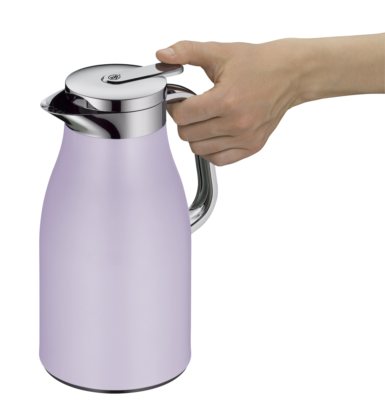 Isolierkanne Skyline lavender mat 1,0 l; by pearl creative Christian Rummel & Tim Storti; hochwertiger Edelstahl mit Hartglaseinsatz