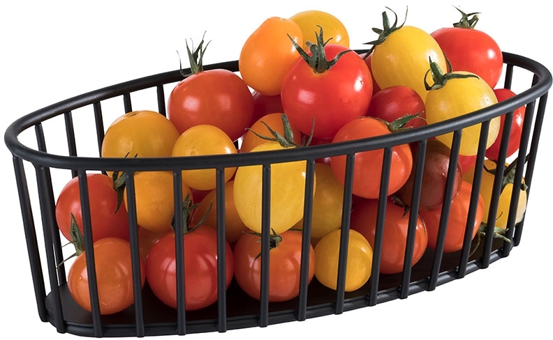 Korb -URBAN- 21 x 10 cm, H: 7 cm, oval Metall, schwarz spülmaschinengeeignet stapelbar Farbe: Schwarz