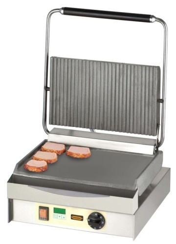 NEUMÄRKER Chopper-Grill - oben geriffelt/unten glatt mit Digitaltimer 390x400x240/590 mm