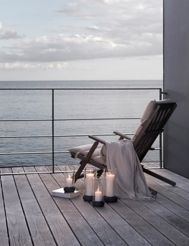 Stelton Windlicht H 24.5 cm schwarz, Maße: 115 x 115 x 245 mm