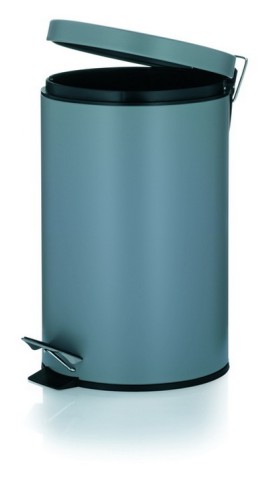 Kela Treteimer Silent Close Leandro Metall hellgrau Matt 39cmh 25cmØ 12L