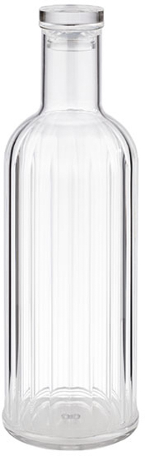 Flasche -STRIPES- Ø 9 cm, H: 28,5 cm, 1 Liter MS, Silikon, transparent nicht spülmaschinengeeignet wasserfest Farbe: