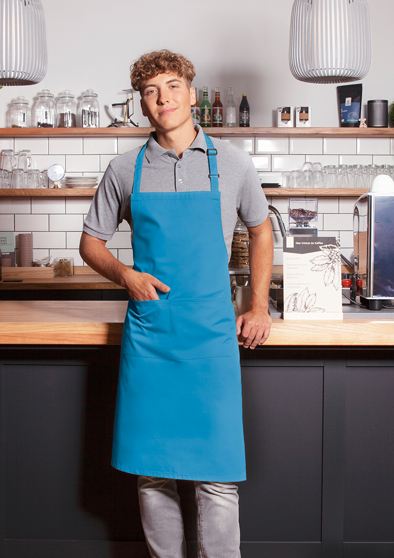 Latzschürze Basic mit Schnalle und Tasche - Maße: 75 x 90 cm (Breite x Länge)