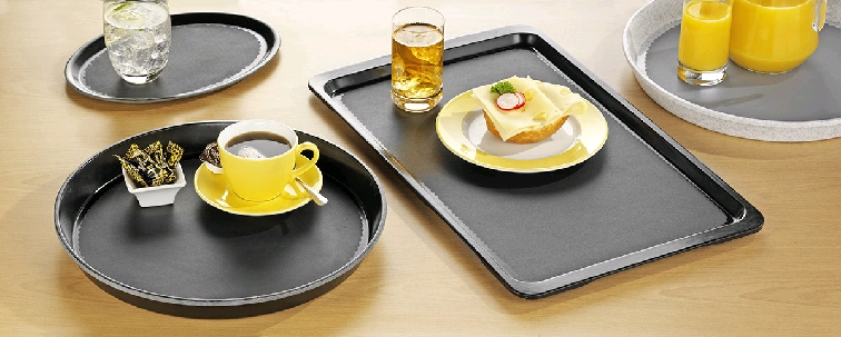 Tablett MONDO, rechteckig Euronorm ca. 53 x 37 cm Farbe: schwarz