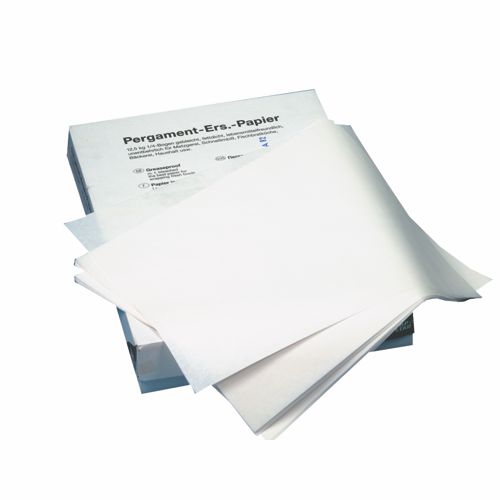 Pergament-Ersatz, 1/8 Bogen "pure" 37,5 cm x 25 cm weiss à 12,5 kg, fettdicht von PAPSTAR
